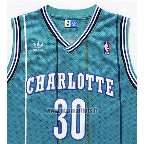 Maillot Charlotte Hornets Dell Curry No 30 Retro Vert